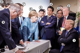 عکس فراموش نشدنی سران اروپا در مقابل ترامپ