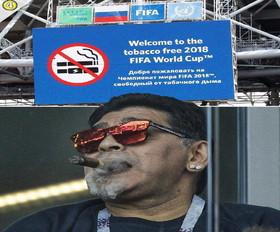 مارادونا یکی از مهمترین قوانین فیفا را نقض کرد