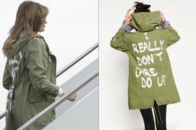 نوشته جنجالی پشت لباس ملانیا ترامپ