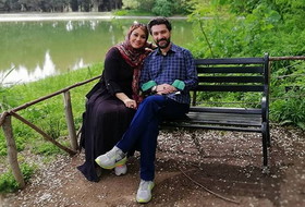 حال خوش «امیرحسین مدرس» در کنار همسرش/عکس