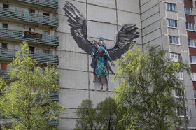 نقاشی بر دیوار ساختمانی در ادینتسووا، مسکو
