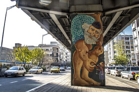 گزارش تصویری از گرافیتی پهلوانان ایرانی زیر پل کالج