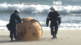 فیلم/ ویدئو و ماجرای «گوی بزرگ مرموز» در ساحل ژاپن