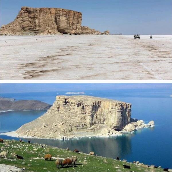عکسی از دریاچه ارومیه که شاید گریه‌تان بگیرد